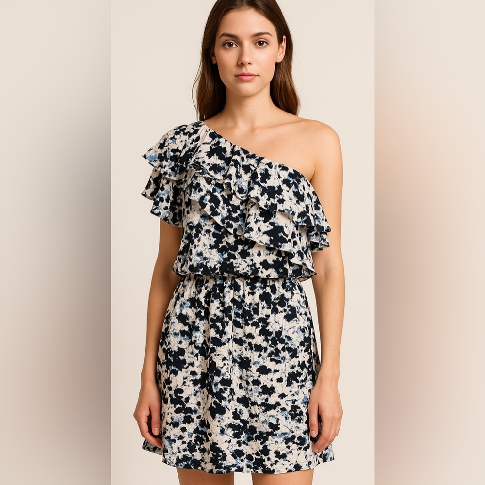 Haute Hippie Silk Off the Shoulder Mini Dress